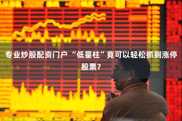 专业炒股配资门户 “低量柱”竟可以轻松抓到涨停股票？